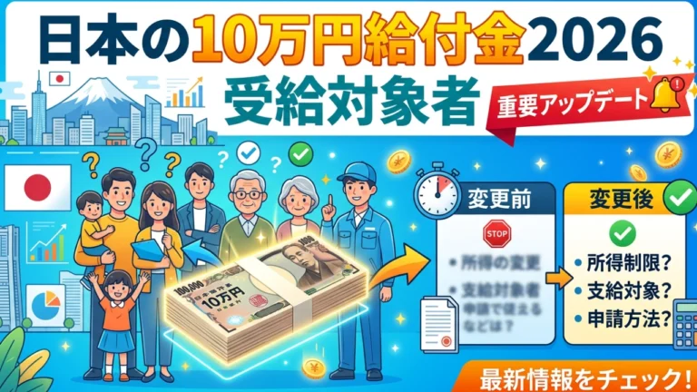 日本の10万円給付金2026受給対象者に関する重要アップデート