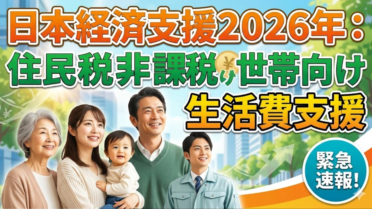 日本経済支援2026年：住民税非課税世帯向け生活費支援